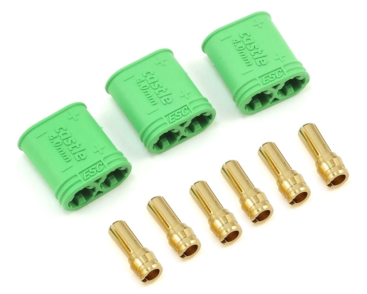 Castle Creations 4mm Polarized Bullet Connector Set (Male)
