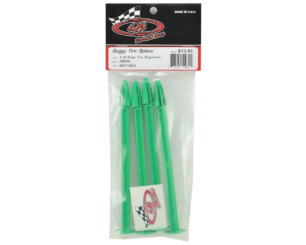 DE Racing 1/8 Buggy Tire Spikes (Green) (4) - Image 2