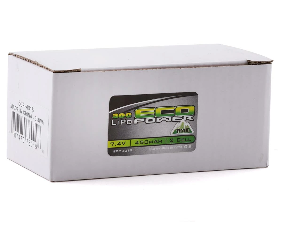 EcoPower "Trail" SCX24 2S 30C LiPo Battery W/PH2.0 Connector (7.4V/450mAh) - Image 2