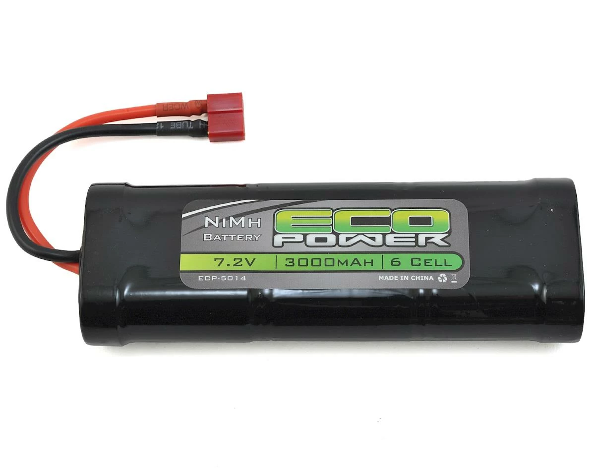 EcoPower 6-Cell NiMH Stick Pack Battery W/T-Style Connector (7.2V/3000mAh)