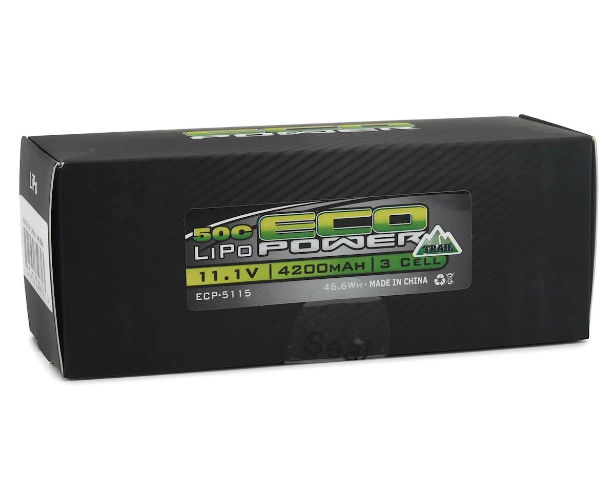 EcoPower "Trail" 3S Shorty 50C LiPo Battery (11.1V/4200mAh) (w/T-Style Connector) - Image 2