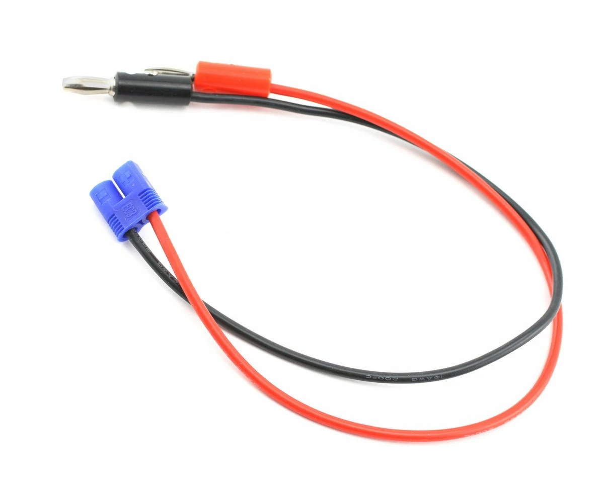 E-Flite EC3 Device Charge Lead W/12" Wire & Jacks, 16GA
