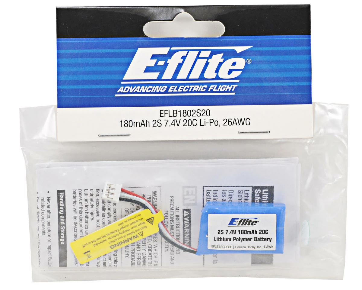 E-Flite 2S LiPo Battery 20C (7.4V/180mAh) W/UMX Connector - Image 2