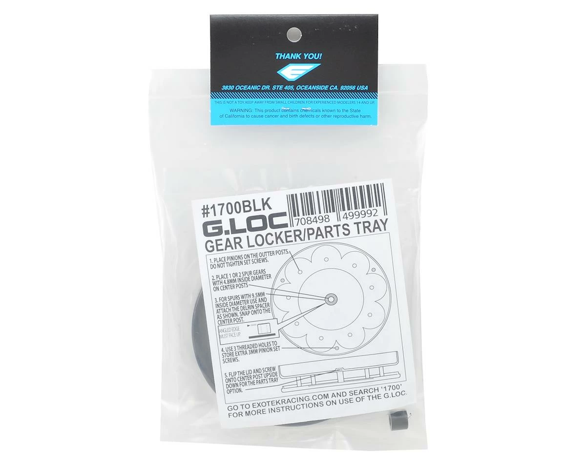 EXOTEK G.LOK Gear Locker Pinion & Spur Gear Case W/Parts Tray (Black) - Image 2