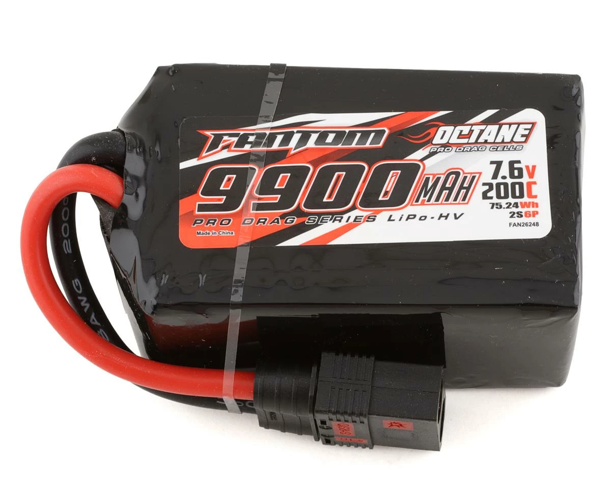 Fantom Pro Drag Octane HV 2S LiPo 200C Battery (7.6/9900mAh) W/QS8 Connector