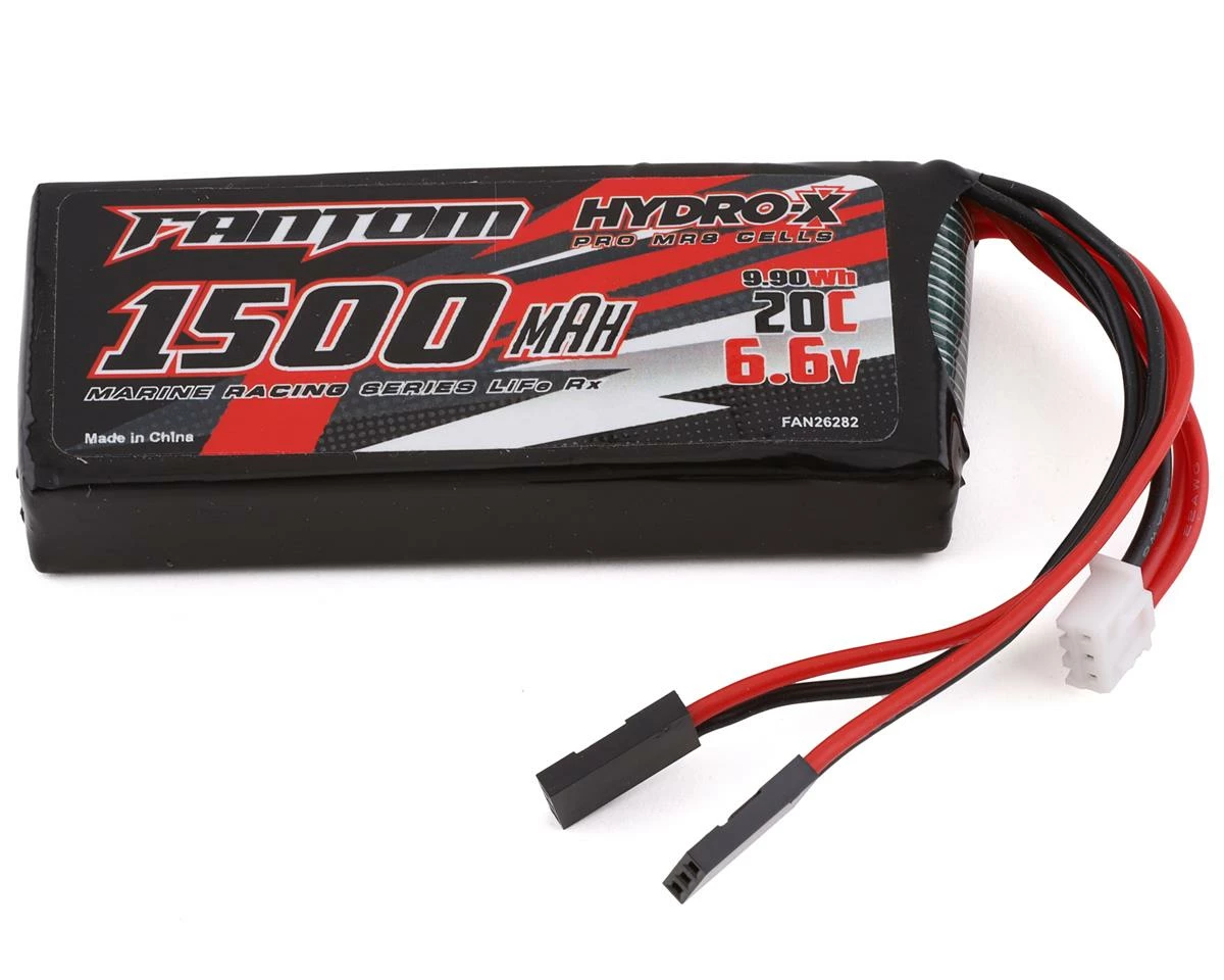 Fantom Marine Racing Series 2S LiFe Receiver Battery Pack (6.6V/1500mAh) W/JST Connector