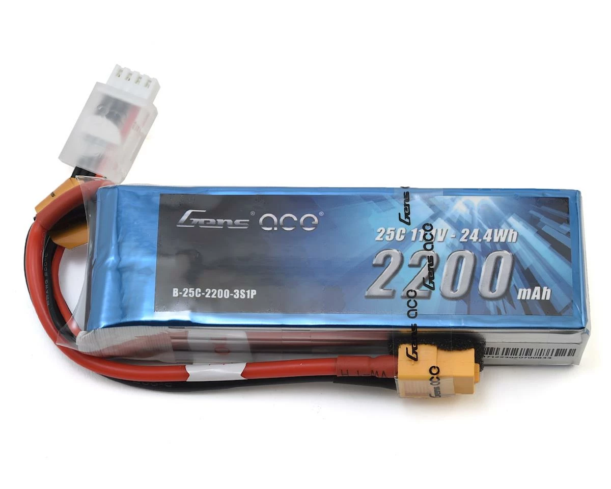 Gens Ace 3S LiPo Battery 25C (11.1V/2200mAh) W/XT-60 Connector