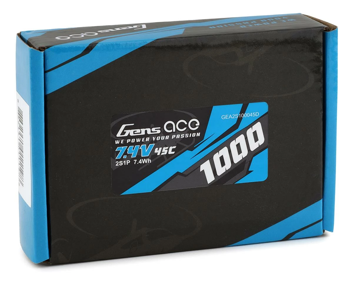 Gens Ace 2s LiPo Battery 45C (7.4V/1000mAh) W/T-Style Connector - Image 2