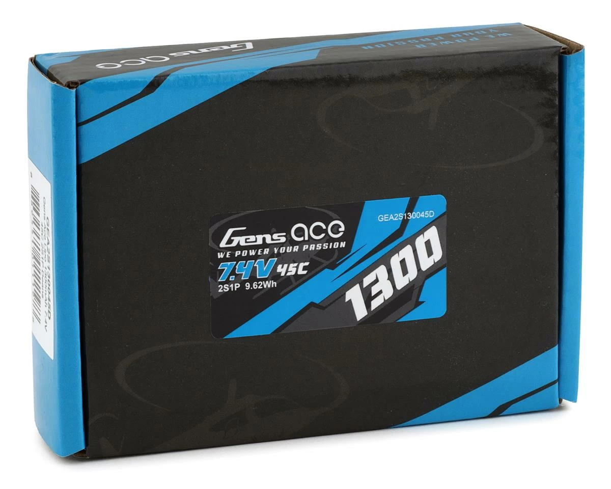 Gens Ace 2s LiPo Battery 45C (7.4V/1300mAh) W/T-Style Connector - Image 2