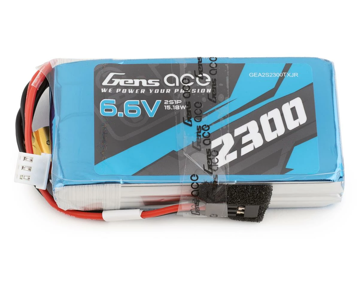 Gens Ace 2s LiFe Transmitter Battery (6.6V/2300mAh) (Futaba/FrSky) W/JR Connector