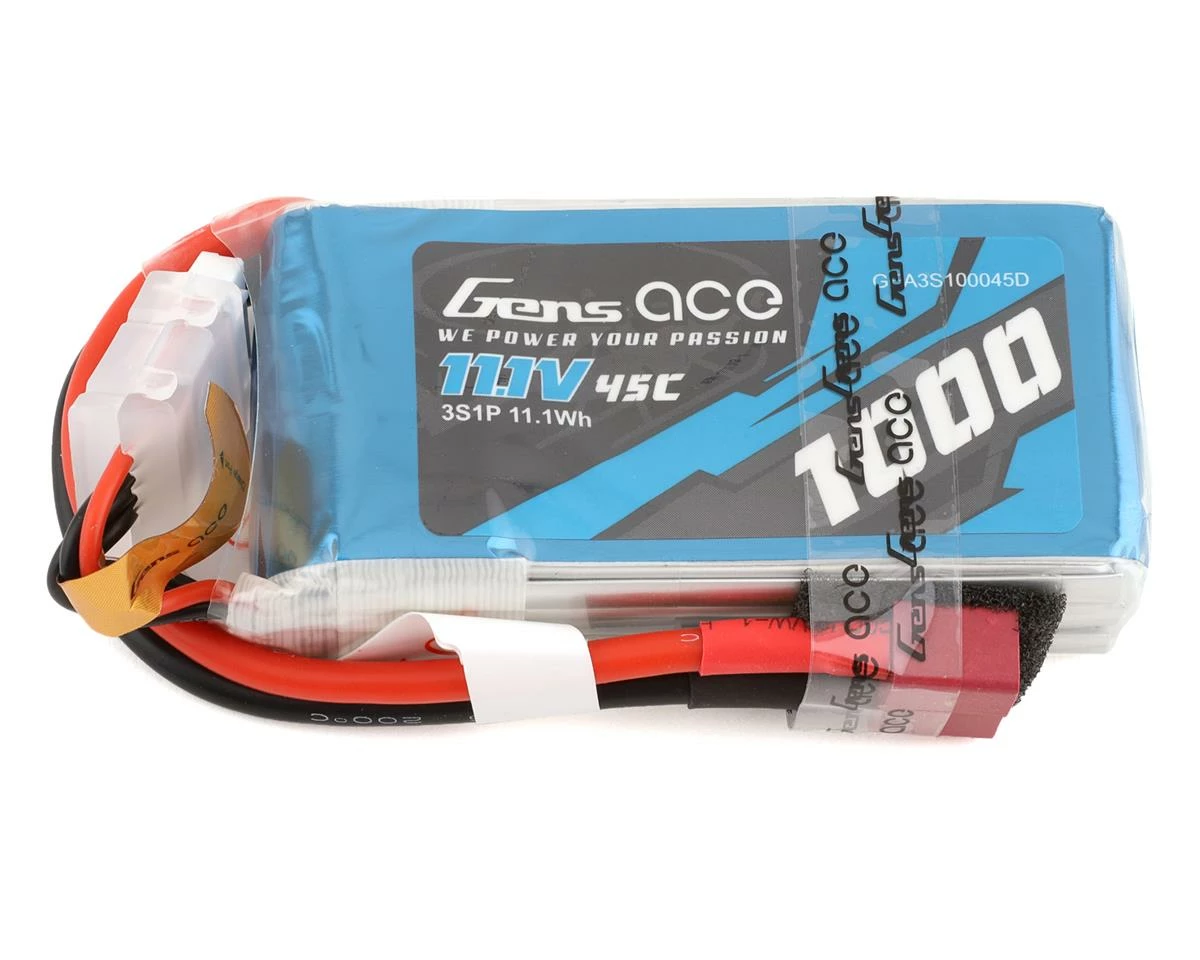 Gens Ace 3S LiPo Battery 45C (11.1V/1000mAh) W/Deans