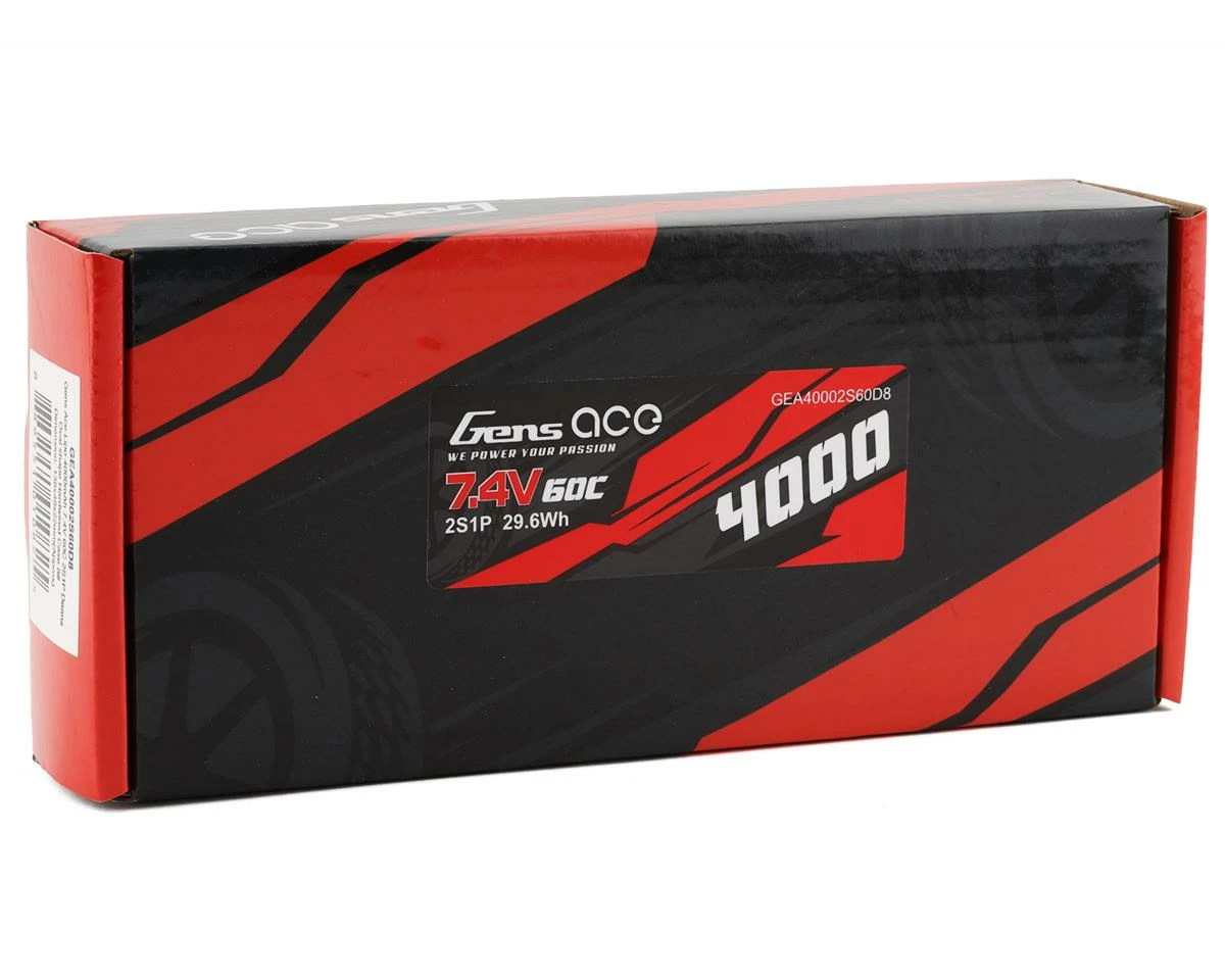 Gens Ace 2s LiPo Battery 60C (7.4V/4000mAh) W/T-Style Connector - Image 2