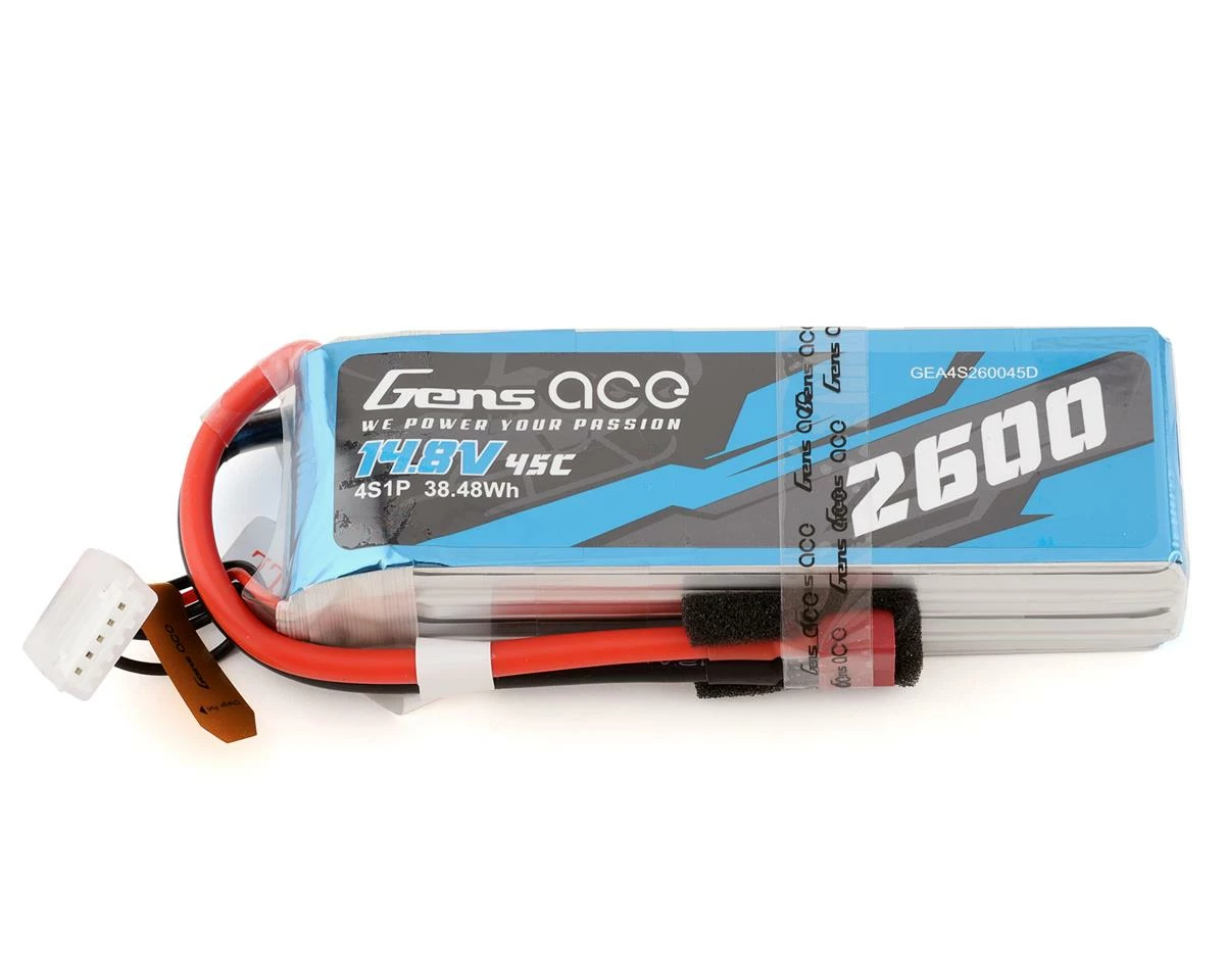 Gens Ace 4S LiPo Battery 45C (14.8V/2600mAh) W/Deans