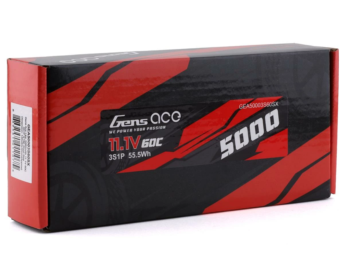 Gens Ace 3s Short-Size LiPo Battery 60C W/XT-60 Connector (11.1V/5000mAh) - Image 3