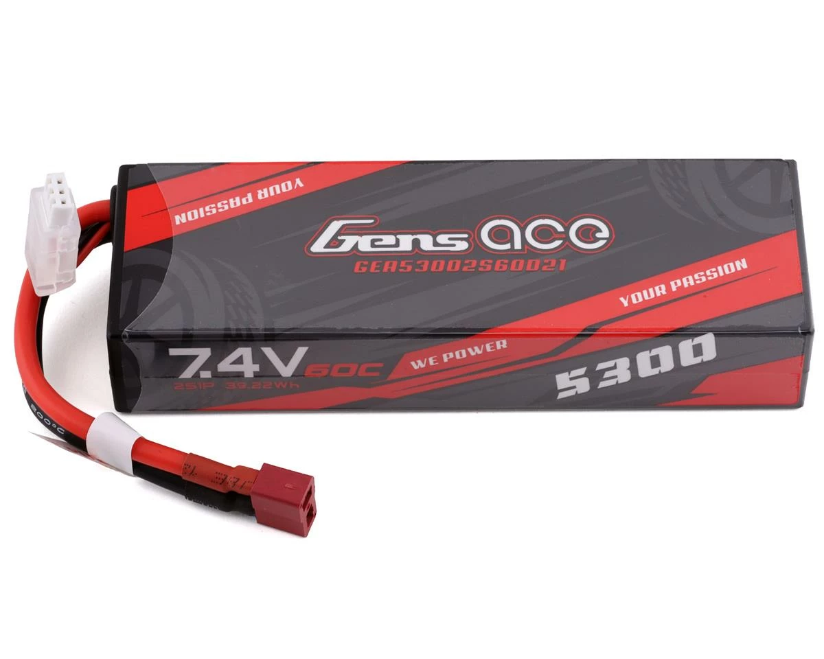 Gens Ace 2s LiPo Battery 60C W/T-Style Connector (7.4V/5300mAh)