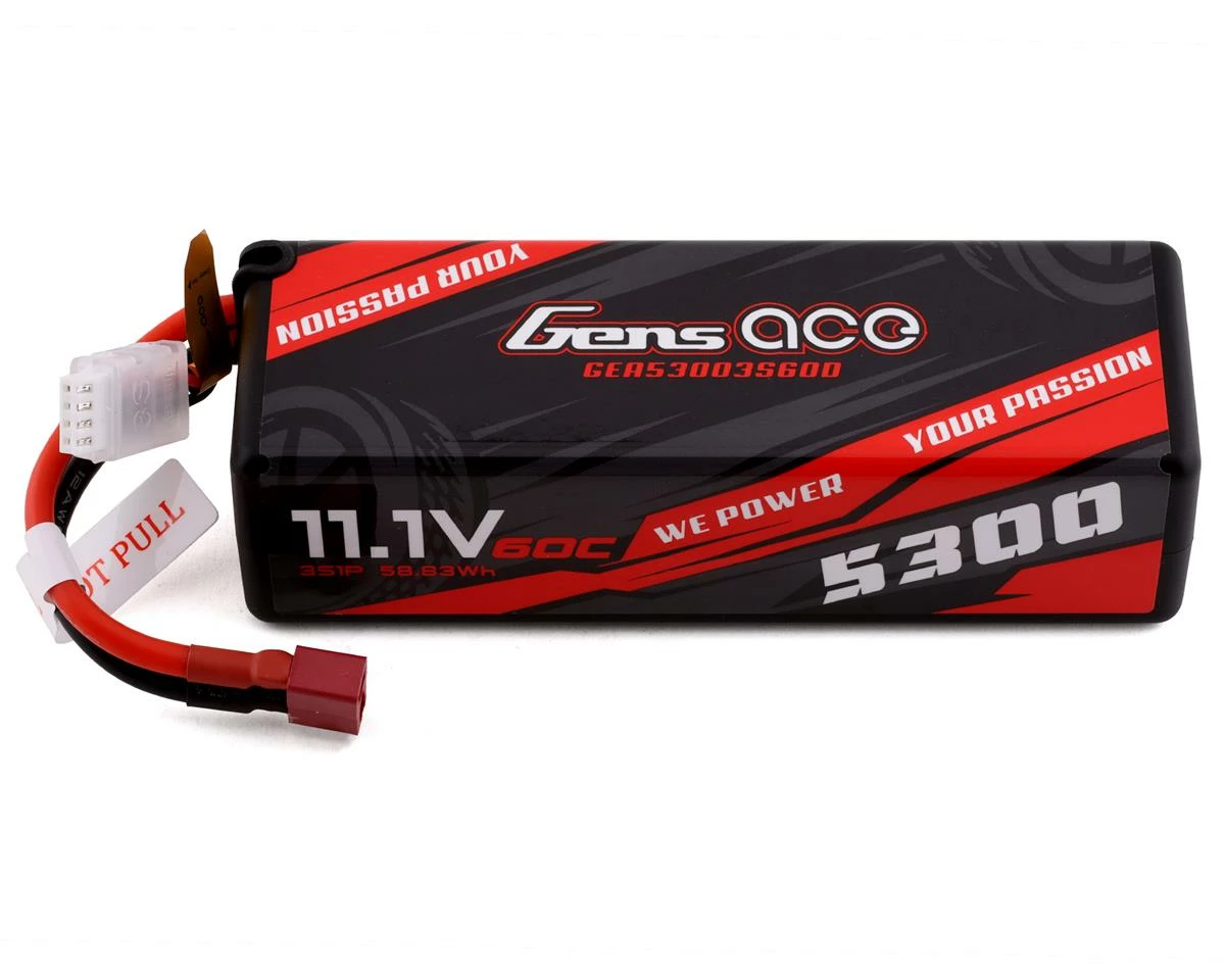 Gens Ace 3s LiPo Battery 60C (11.1V/5300mAh) W/T-Style Connector