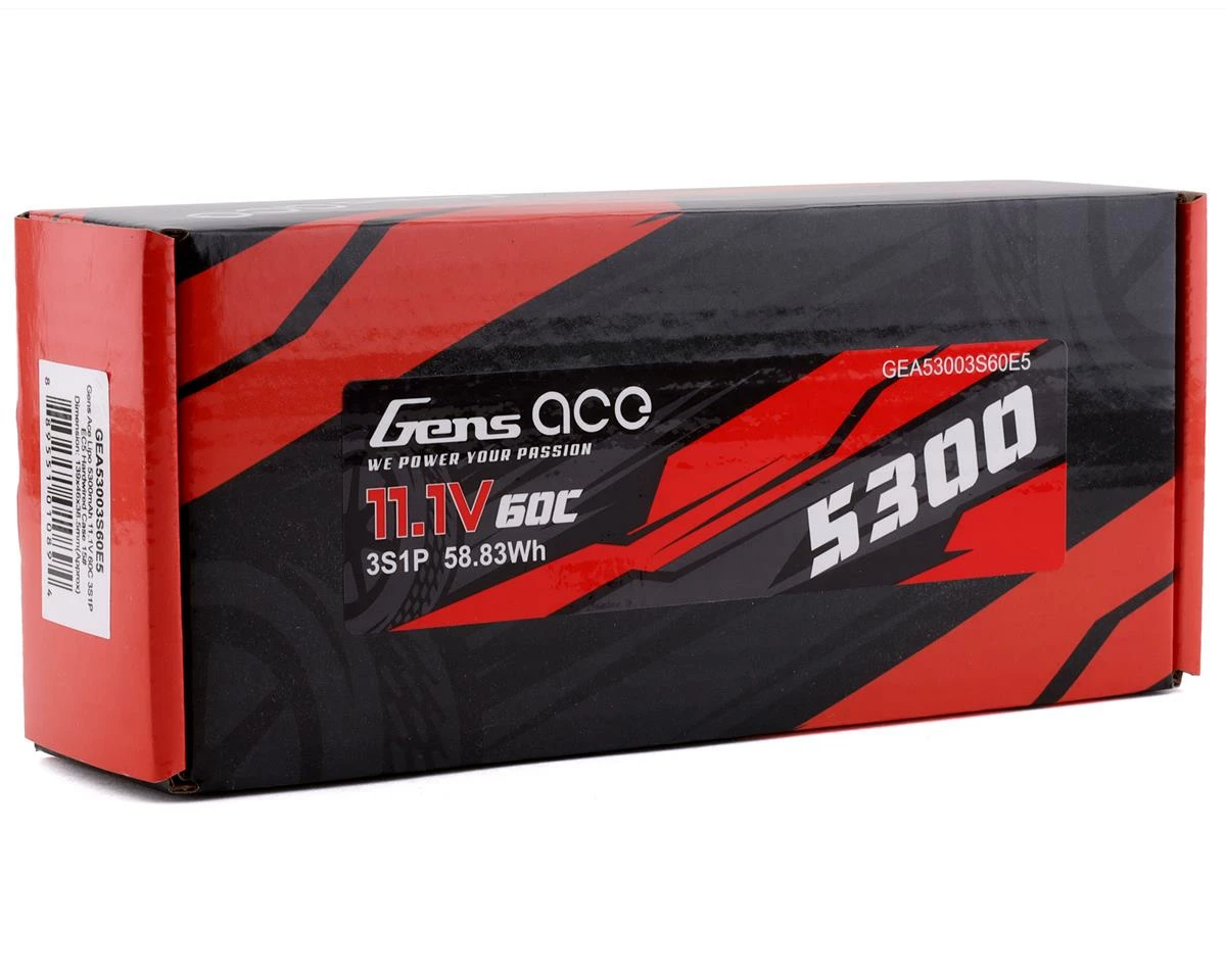 Gens Ace 3s LiPo Battery 60C (11.1V/5300mAh) W/EC5 Connector - Image 2