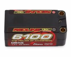 Gens Ace Redline "Drag" 2S 130C LiPo Battery Pack W/8mm Bullets (7.4V/6100mAh)