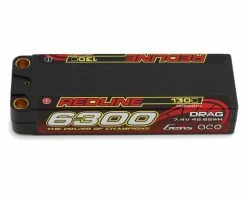 Gens Ace Redline "Drag" 2S 130C LiPo Battery Pack W/8mm Bullets (7.4V/6300mAh)