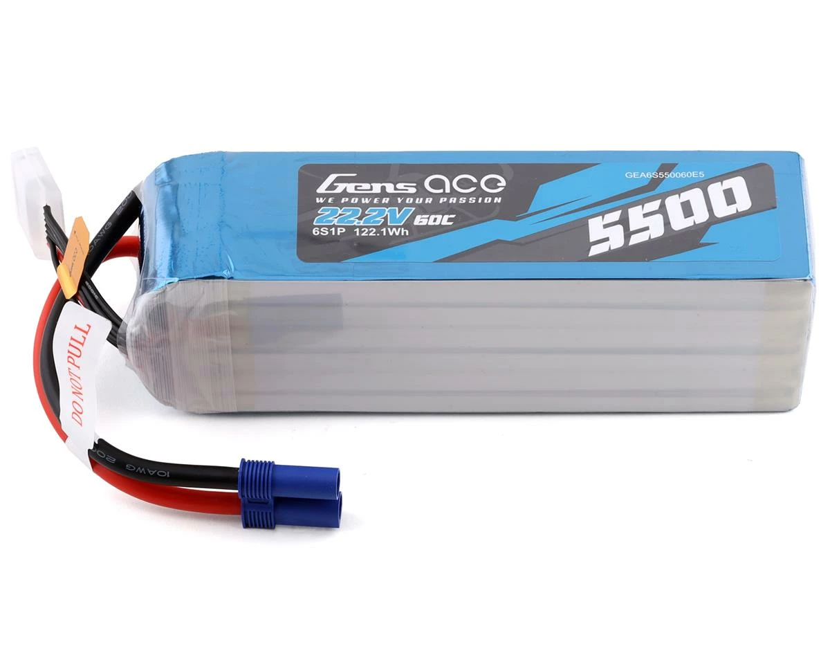 Gens Ace 6s LiPo Battery 60C W/EC5 Connector (22.2V/5500mAh)