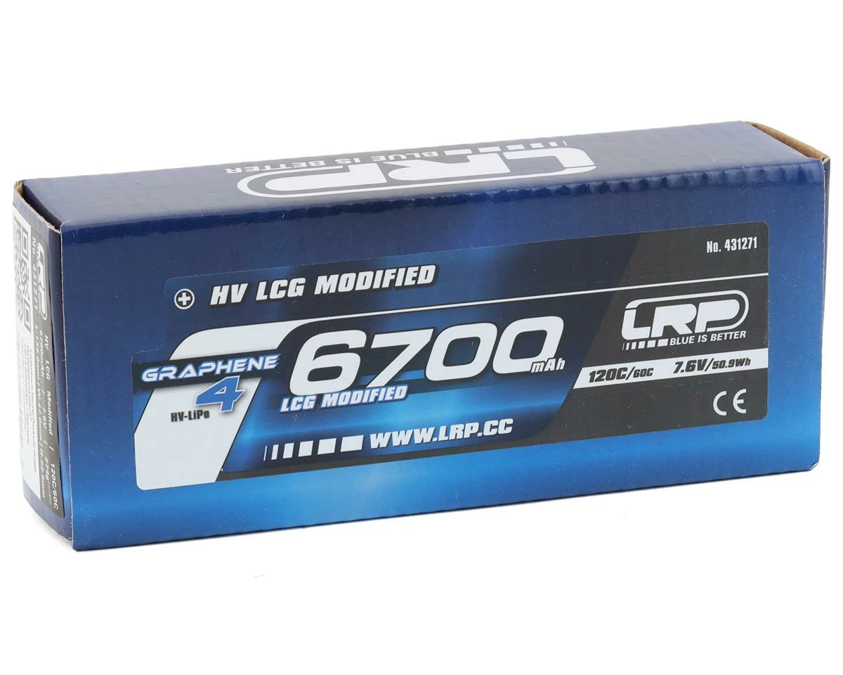 LRP 2S 120C LCG Graphene-4 P5-HV LiPo Battery (7.6V/6700mAh) W/5mm Connectors - Image 2
