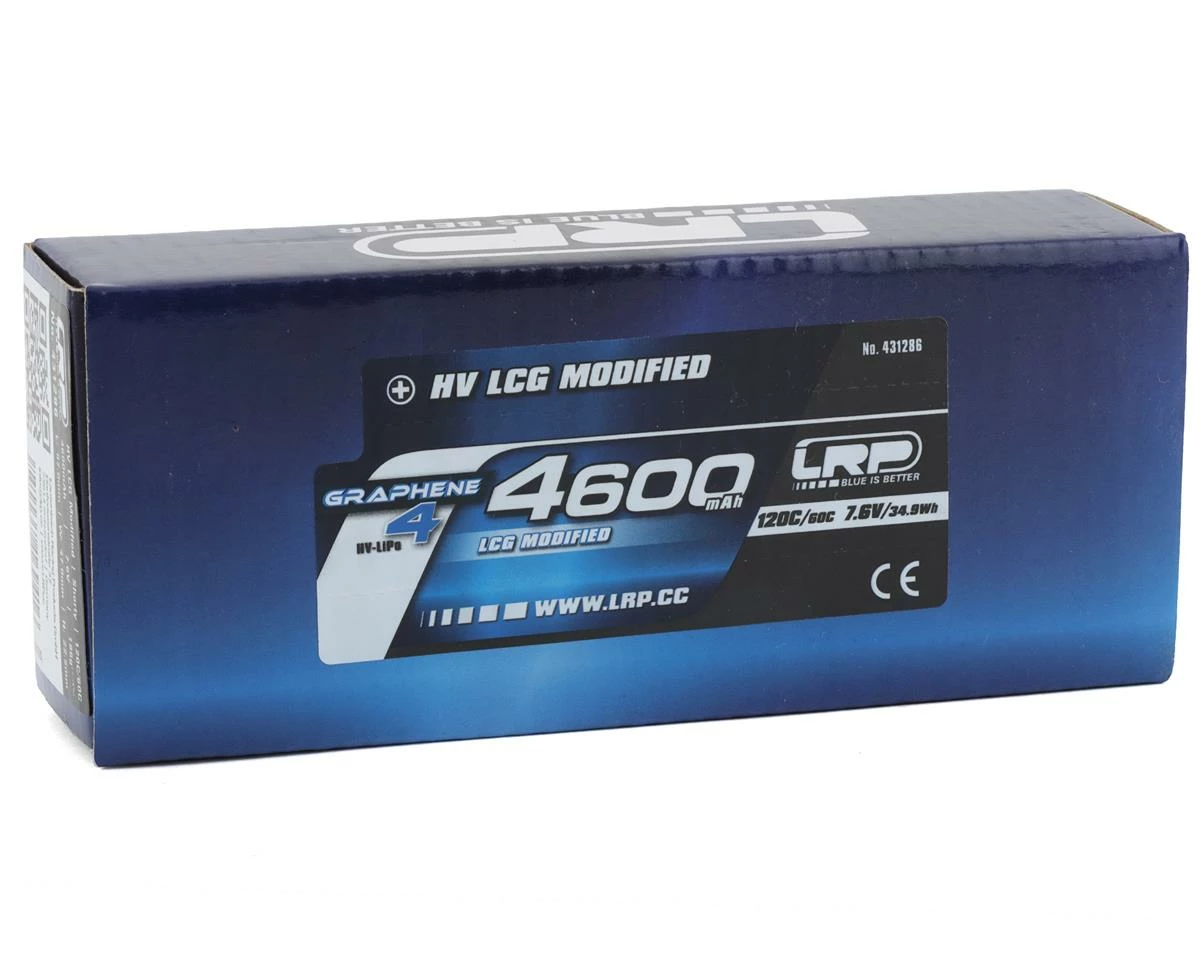 LRP 2S 120C LCG Graphene-4 P5-HV Shorty LiPo Battery (7.6V/4600mAh) W/5mm Bullets - Image 2