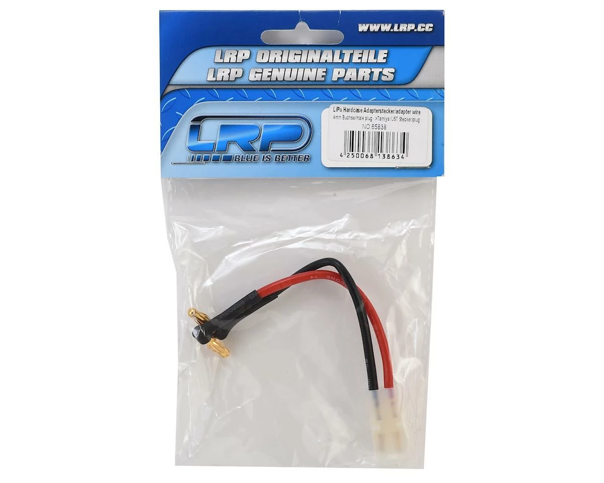 LRP LiPo Hardcase Wire Adapter (4mm Male Bullet To Tamiya Plug) - Image 2