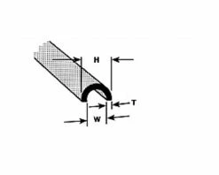 Plastruct HP-8 Butyrate 3/8" Half Round(3)