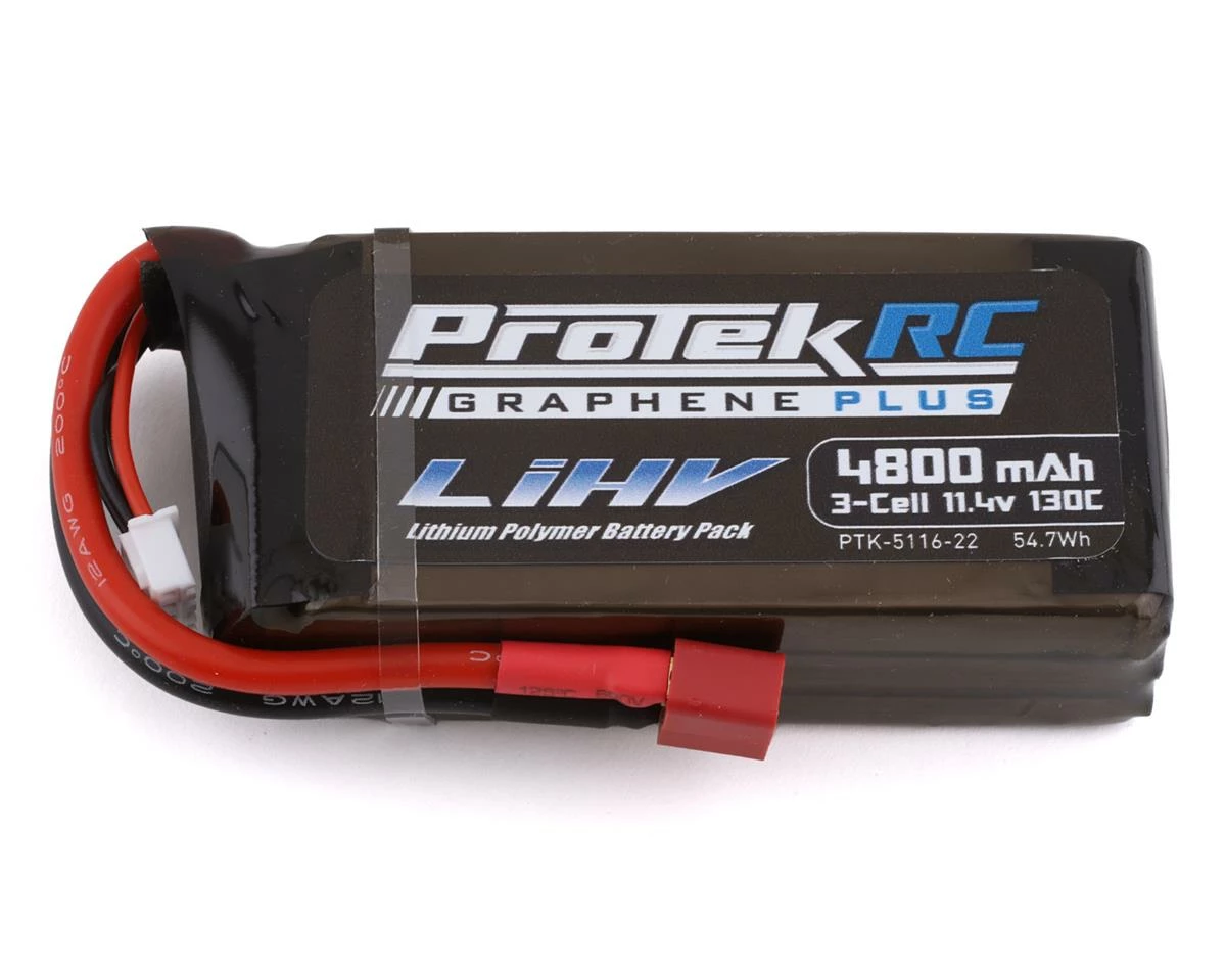 Protek RC 3S 130C Low IR Si-Graphene + HV Shorty LiPo Battery (11.4V/4800mAh) Crawler Pack W/T-Style Plug