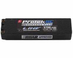 Protek RC 2S Slim 120C Low IR Si-Graphene + HV LiPo Battery (7.6V/5700mAh) W/5mm Connectors (Pending ROAR Approved)