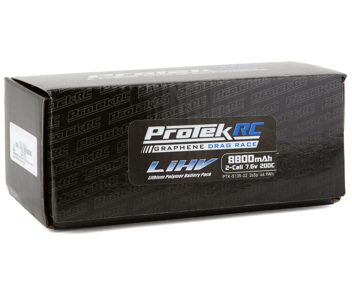 Protek RC 2S 200C 2s5p Si-Graphene Drag Race Shorty LiPo Battery (7.6V/8800mAh) W/8mm Connectors - Image 3