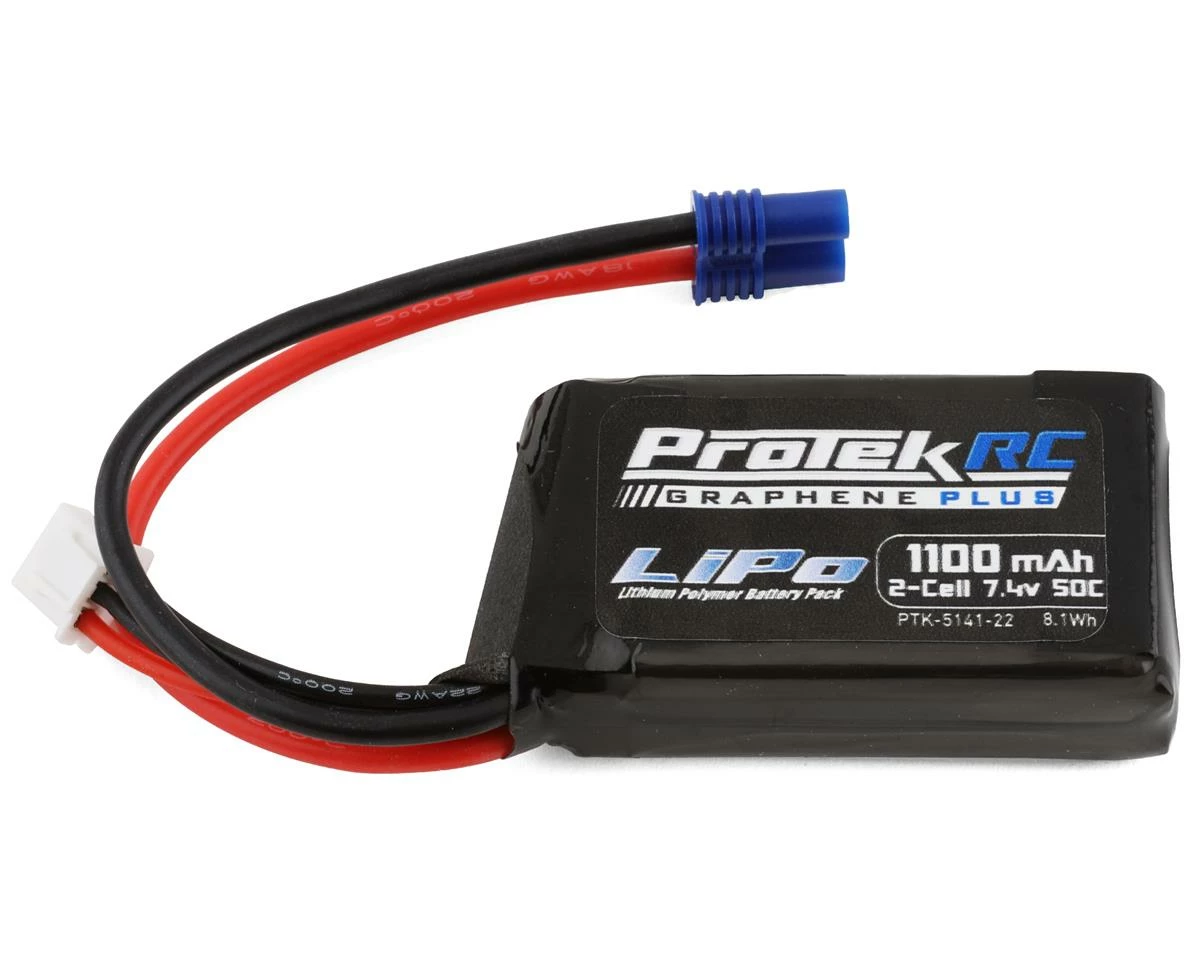 Protek RC 2S 50C 1100mAh Losi Mini T/B & JRX2 LiPo Battery W/EC2 Connector