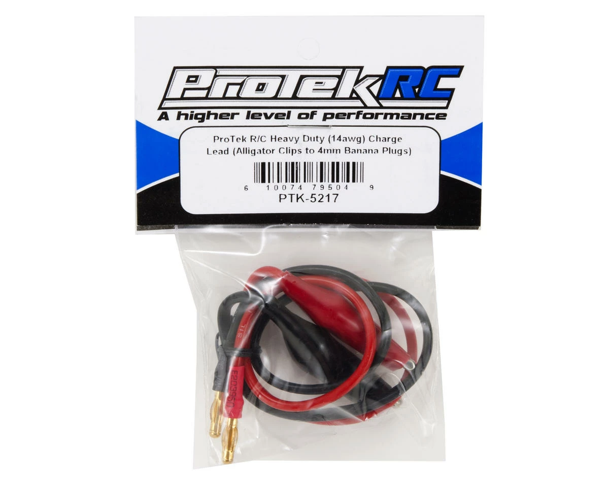 Protek RC Heavy Duty (14awg) Charge Lead (Alligator Clips To 4mm Banana Plugs) - Image 2
