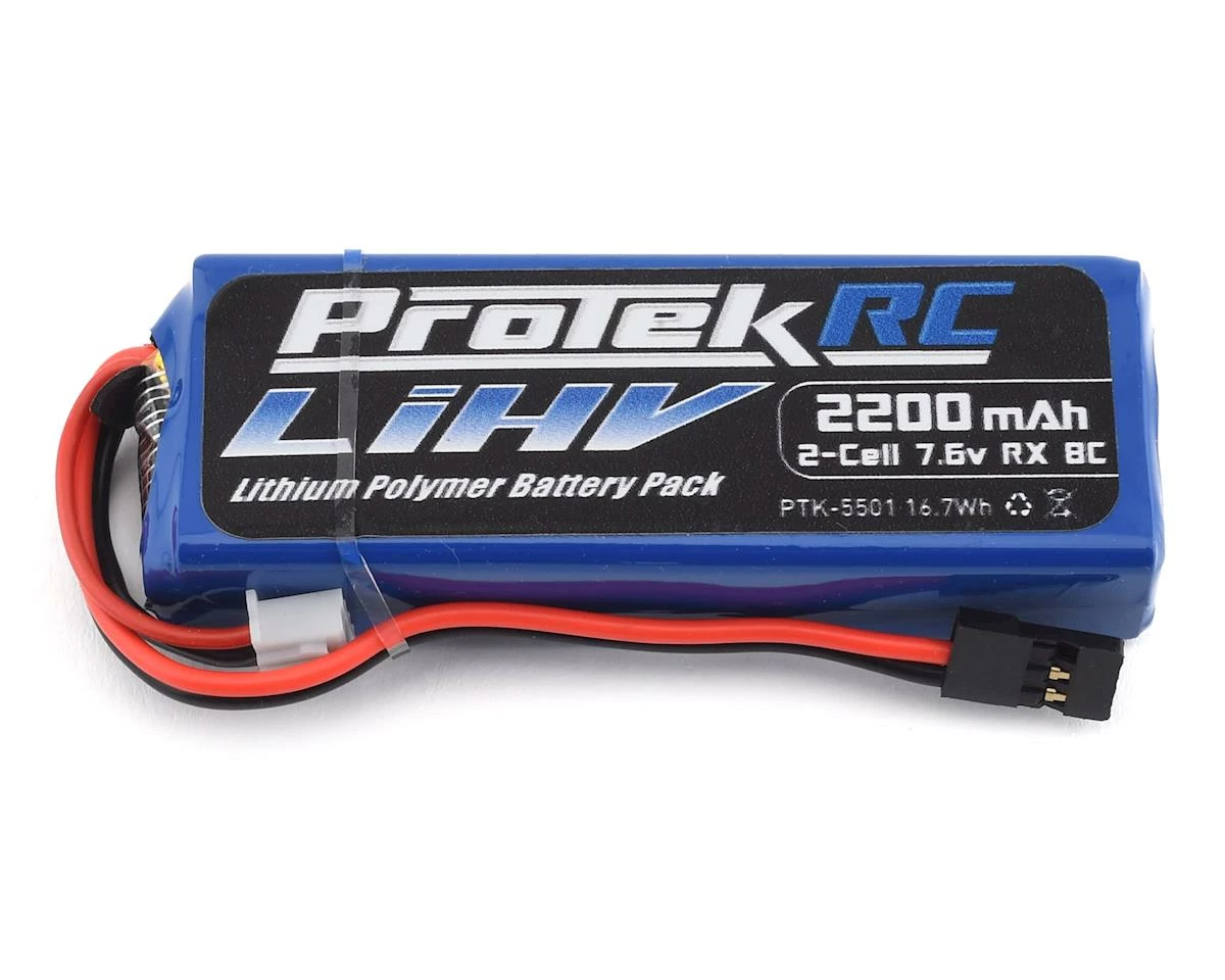 Protek RC HV LiPo Receiver Battery Pack (Mugen/AE/8ight-X) (7.6V/2200mAh) (w/Balance Plug)