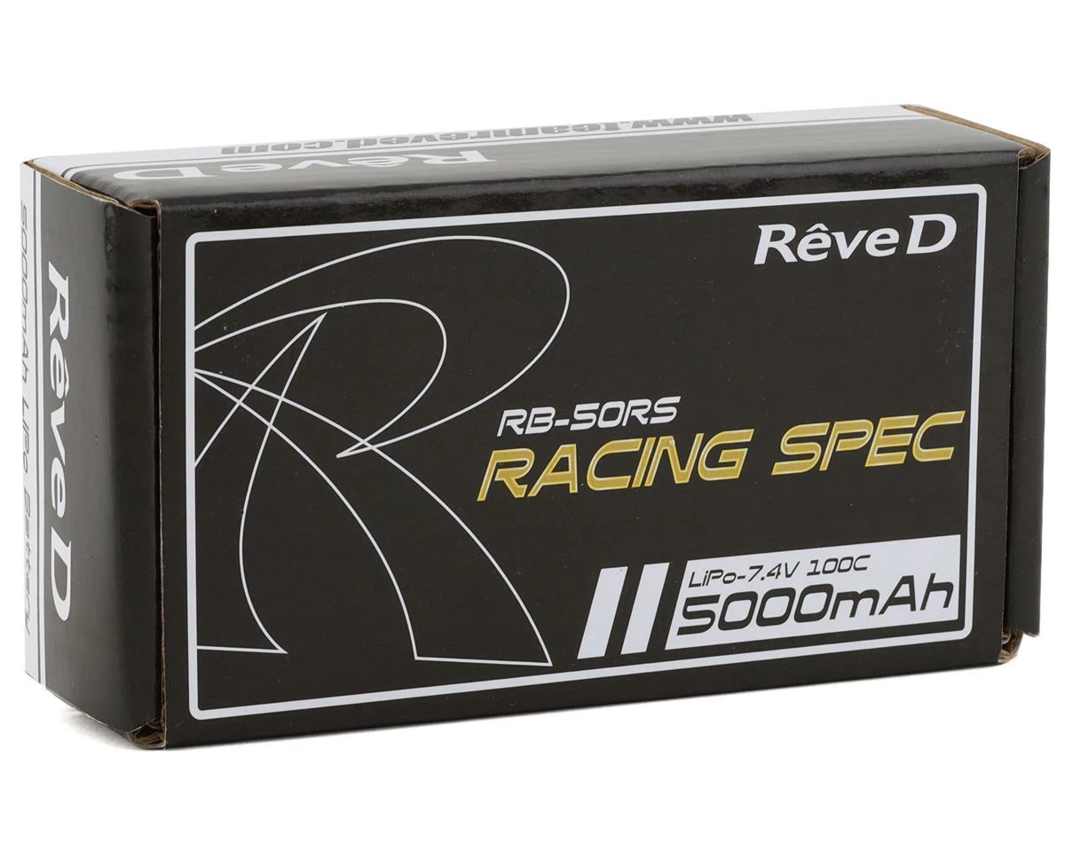 Reve D 2S 100C LiPo Battery (7.4V/5000mAh) W/4mm Bullets - Image 2