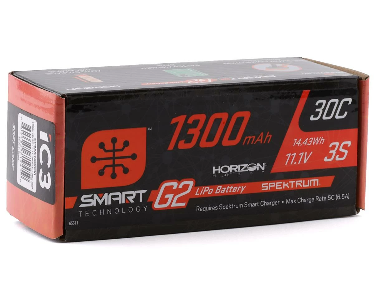 Spektrum RC 3S Smart G2 LiPo 30C Battery Pack W/IC3 Connector (11.1V/1300mAh) - Image 2