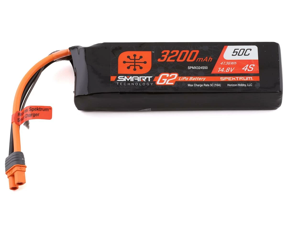 Spektrum RC 4S Smart G2 LiPo 50C Battery Pack (14.8V/3200mAh) W/IC3 Connector