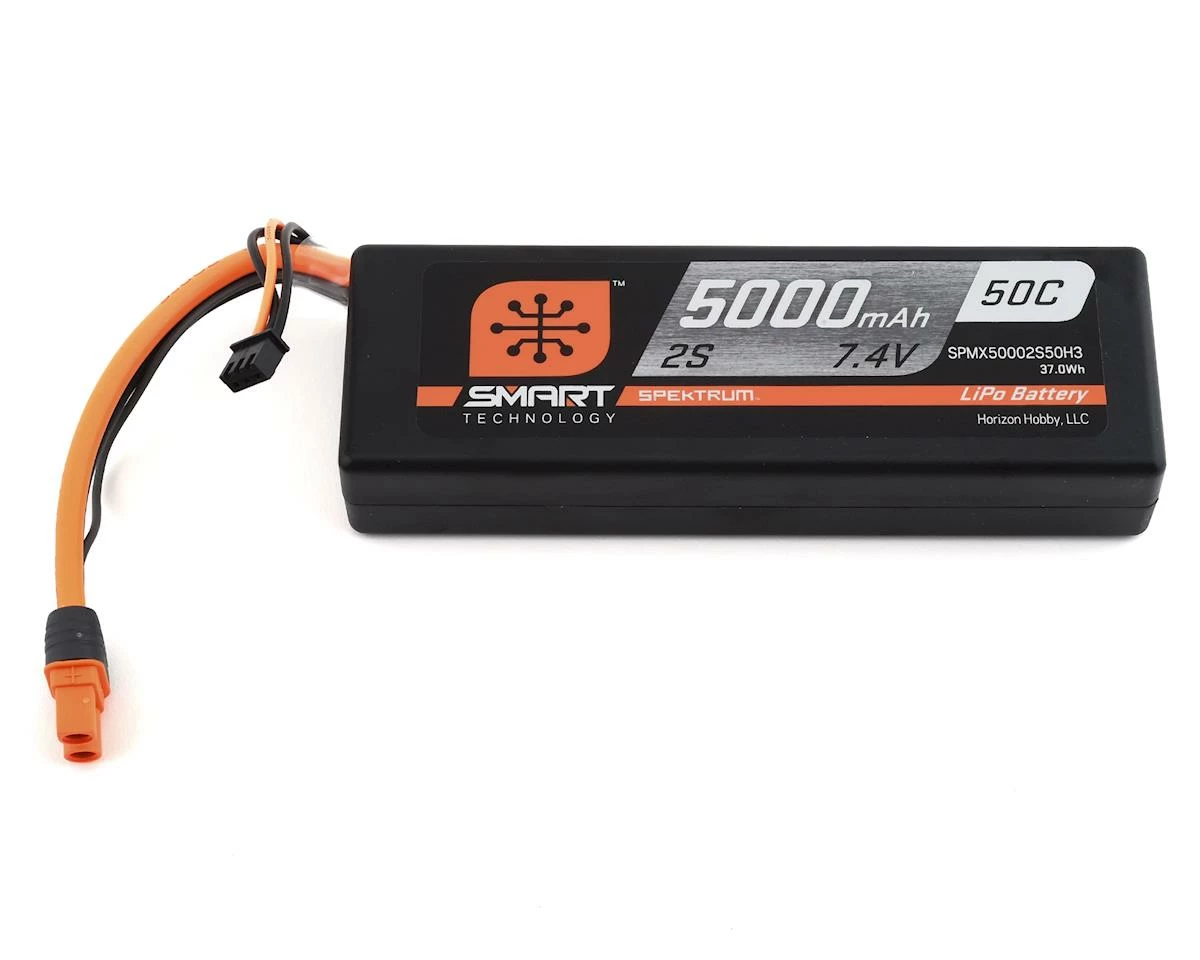 Spektrum RC 2S Smart LiPo Hard Case 50C Battery Pack W/IC3 Connector (7.4V/5000mAh)