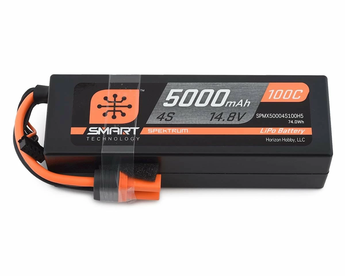 Spektrum RC 4S Smart LiPo Hard Case 100C Battery Pack W/IC5 Connector (14.8V/5000mAh)