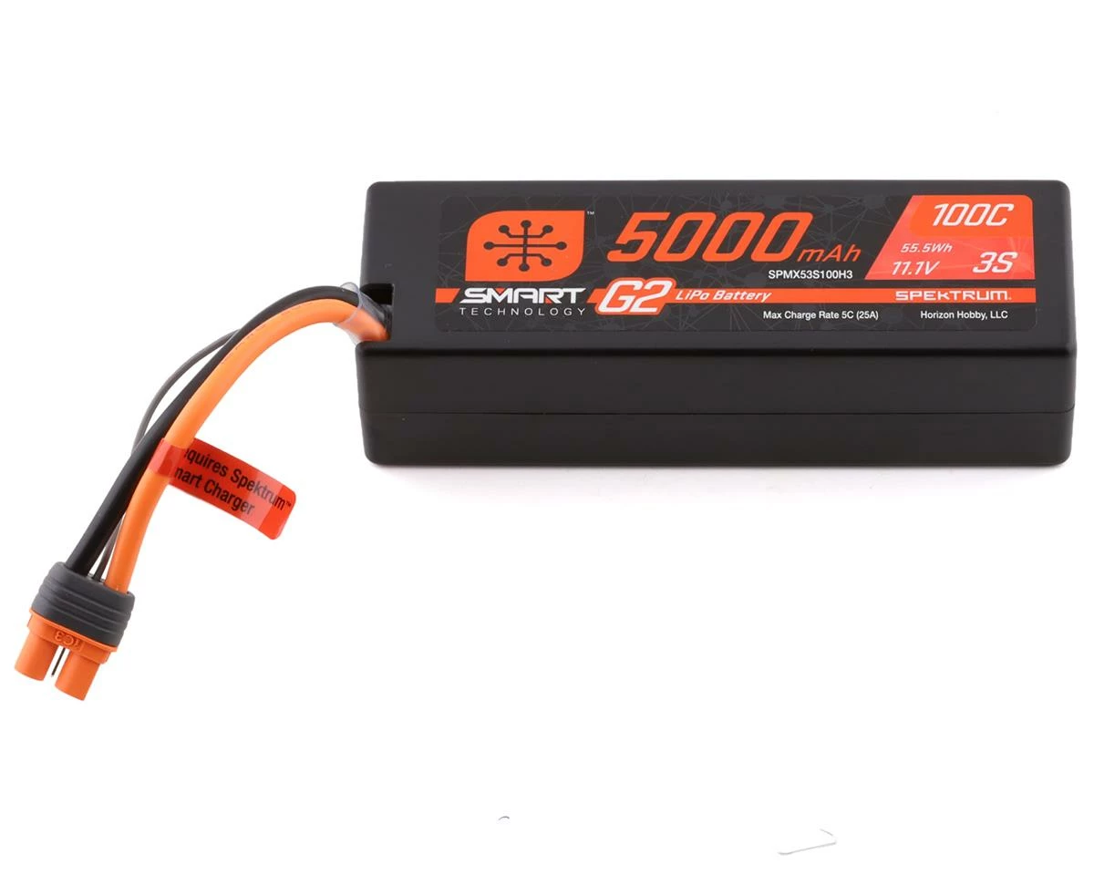Spektrum RC 3S Smart G2 LiPo Hard Case 100C Battery Pack (11.1V/5000mAh) W/IC3 Connector