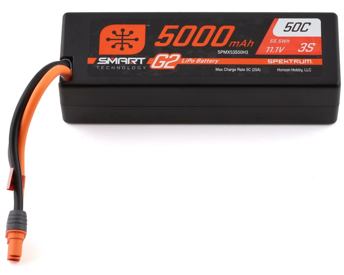 Spektrum RC 3S Smart G2 LiPo 50C Battery Pack W/IC3 Connector (11.1V/5000mAh)