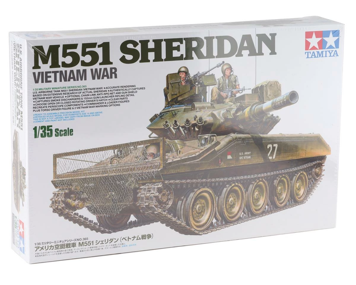 Tamiya U.S. Airborne Tank M551 Sheridan Vietnam War 1/35 Model Tank Kit - Image 3